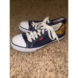 Levi's Women's Sneakers Size 6.5 Blue Low Top Lace Up Canvas‎ Casual Shoes